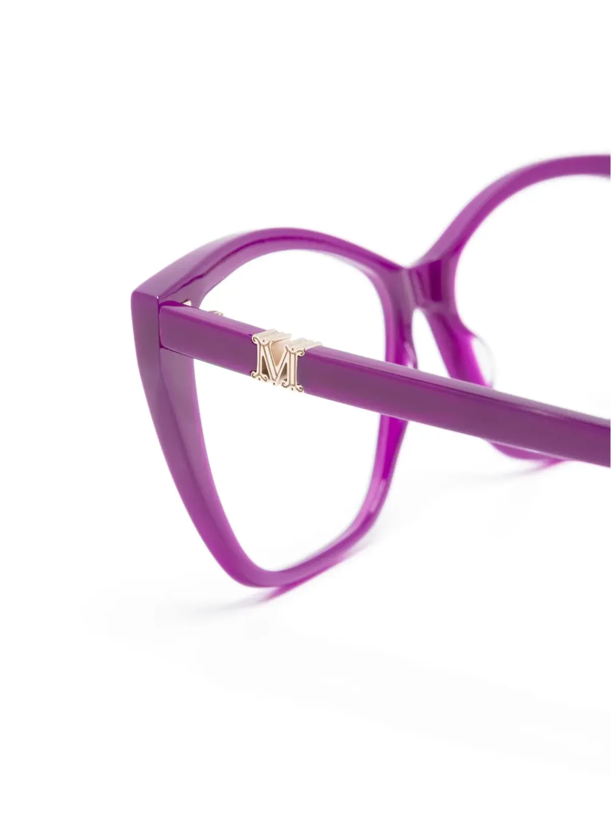 Max Mara Eyewear MM5036 081 ロゴプレート スクエア メガネ - パープル - 画像3