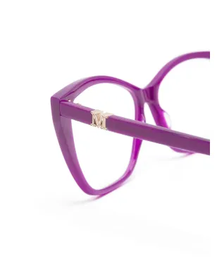 Max Mara Eyewear MM5036 081 ロゴプレート スクエア メガネ - パープル - サムネイル3