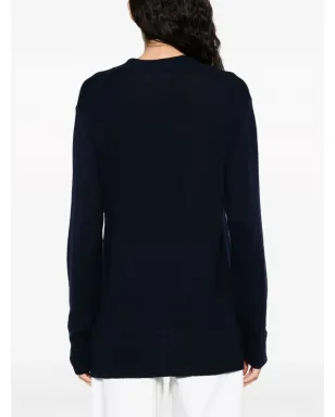 Jil Sander Vネック細編みニットカーディガン - ブルー - サムネイル4