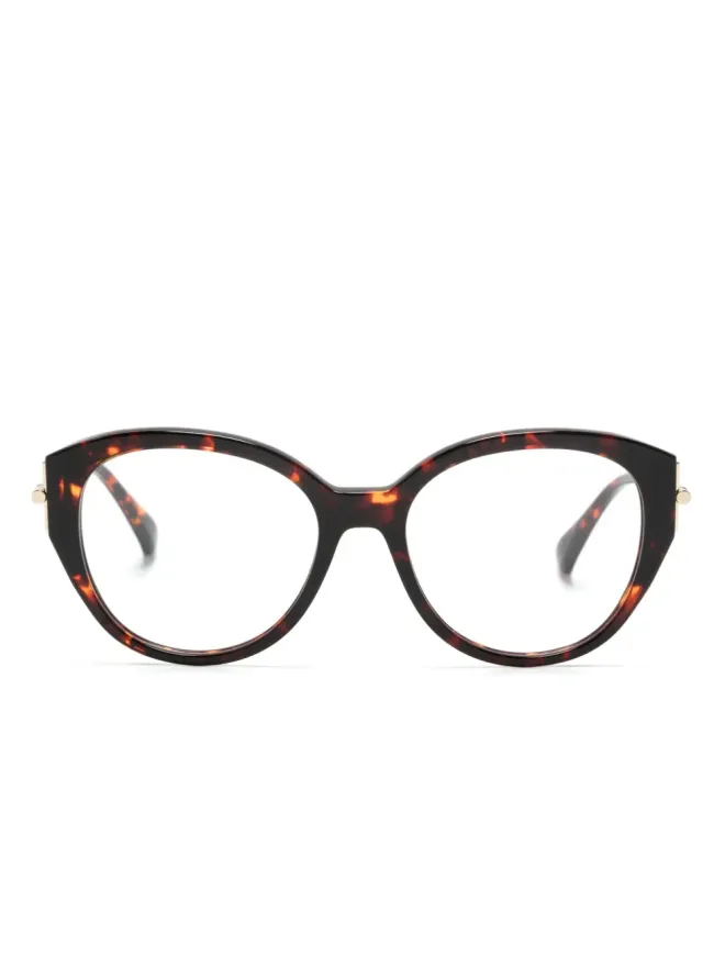 Max Mara Eyewear Max Mara Eyewear べっ甲柄の丸型フレーム眼鏡の商品画像
