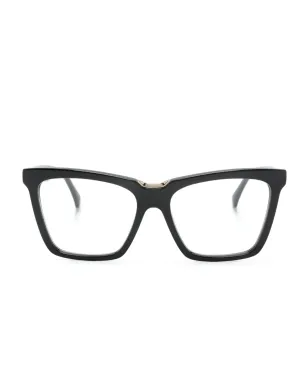 Max Mara Eyewear ロゴプリント レクタングルフレーム眼鏡 ブラック - サムネイル1