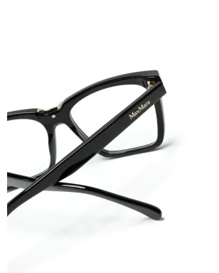 Max Mara Eyewear ロゴプリント レクタングルフレーム眼鏡 ブラック - サムネイル3