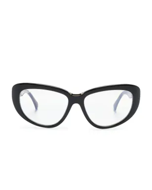 Max Mara Eyewear MM5109B ロゴプリント キャットアイ フレーム眼鏡 - ブラック - サムネイル1
