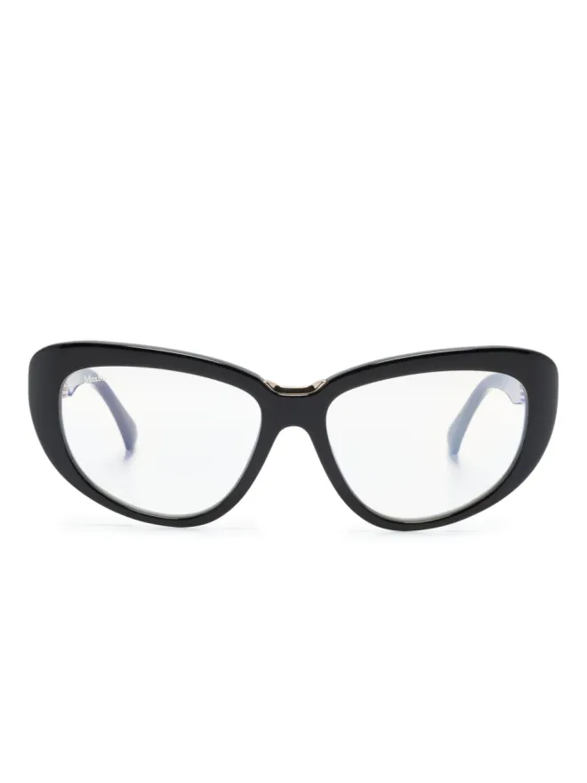 Max Mara Eyewear Max Mara Eyewear MM5109B ロゴプリント キャットアイ フレーム眼鏡 - ブラックの商品画像