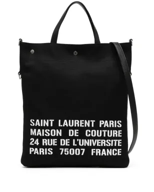 Saint Laurent North/South キャンバス トートバッグ - ブラック - サムネイル1
