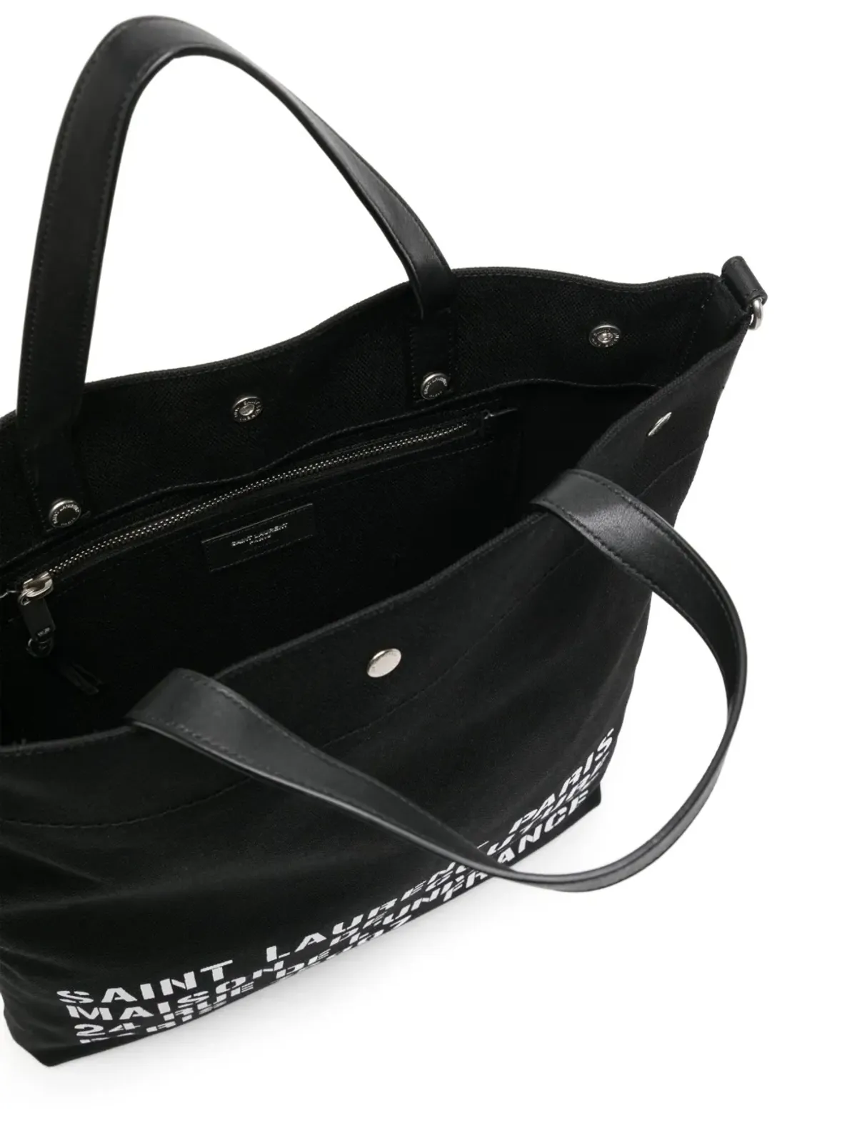 Saint Laurent North/South キャンバス トートバッグ - ブラック - 画像5