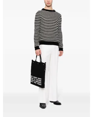 Saint Laurent North/South キャンバス トートバッグ - ブラック - サムネイル2