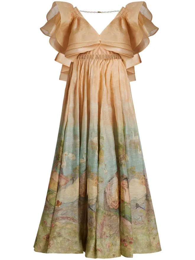Zimmermann ZIMMERMANN リリカル・エンドルミーズ柄シルクガウンの商品画像