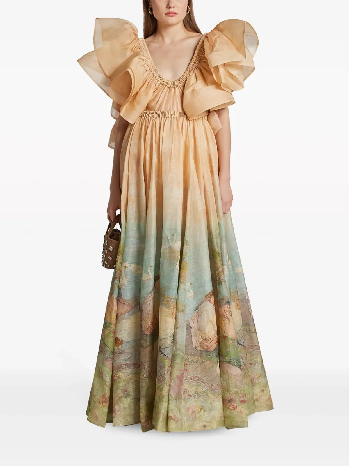 ZIMMERMANN リリカル・エンドルミーズ柄シルクガウン - 画像2