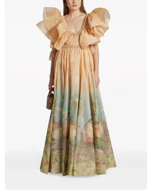 ZIMMERMANN リリカル・エンドルミーズ柄シルクガウン - サムネイル2