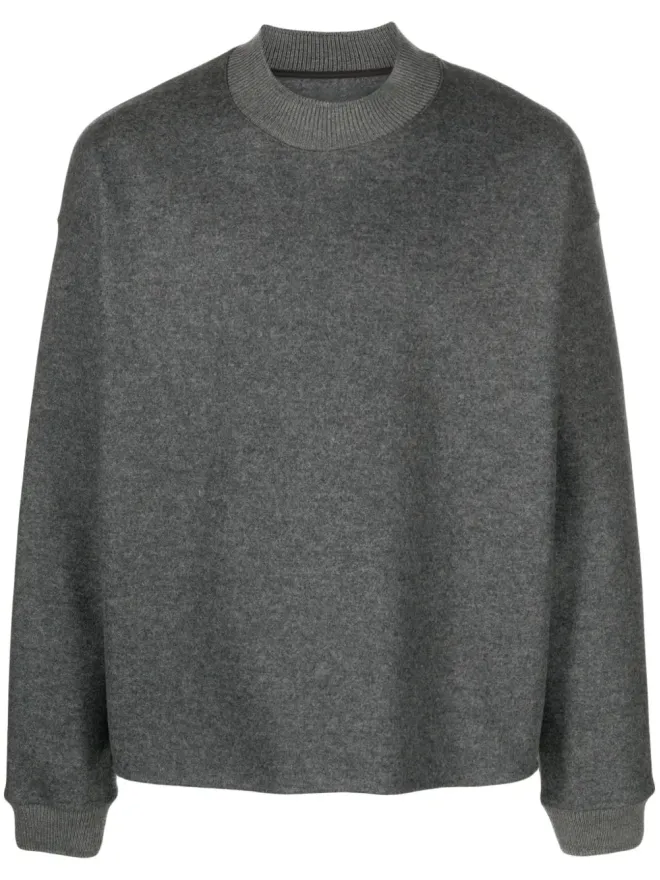 Jil Sander Jil Sander クルーネック フェルテッドウール ニットセーター グレーの商品画像