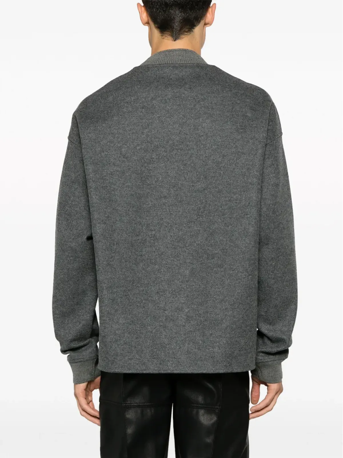 Jil Sander クルーネック フェルテッドウール ニットセーター グレー - 画像4