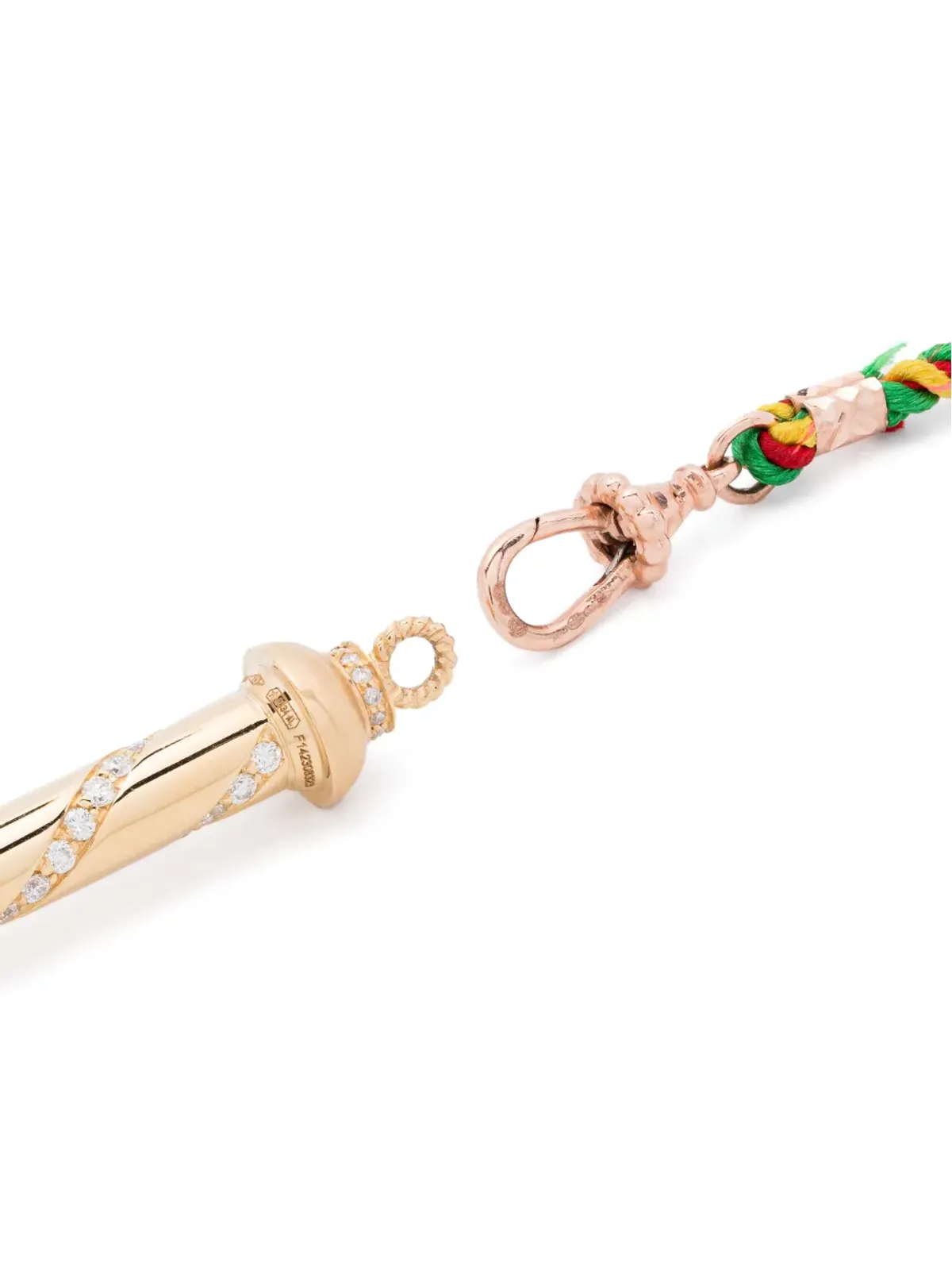 Marie Lichtenberg 18K イエローゴールド キャンディーケイン ダイヤモンド ネックレス - 画像4