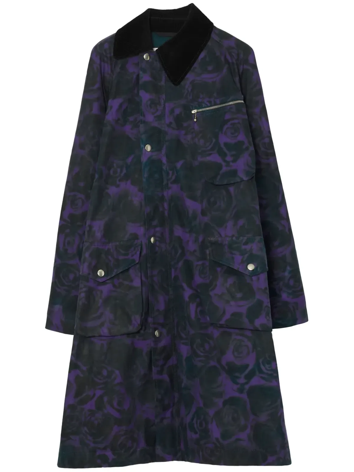 Burberry ローズプリント ロングコート - 紫 - 画像1