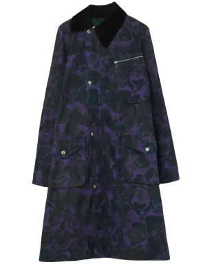 Burberry ローズプリント ロングコート - 紫 - サムネイル1