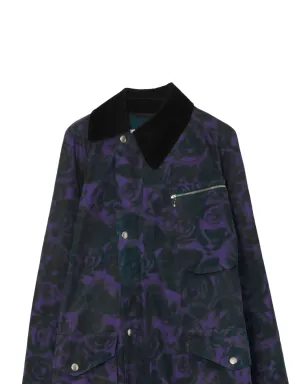 Burberry ローズプリント ロングコート - 紫 - サムネイル2
