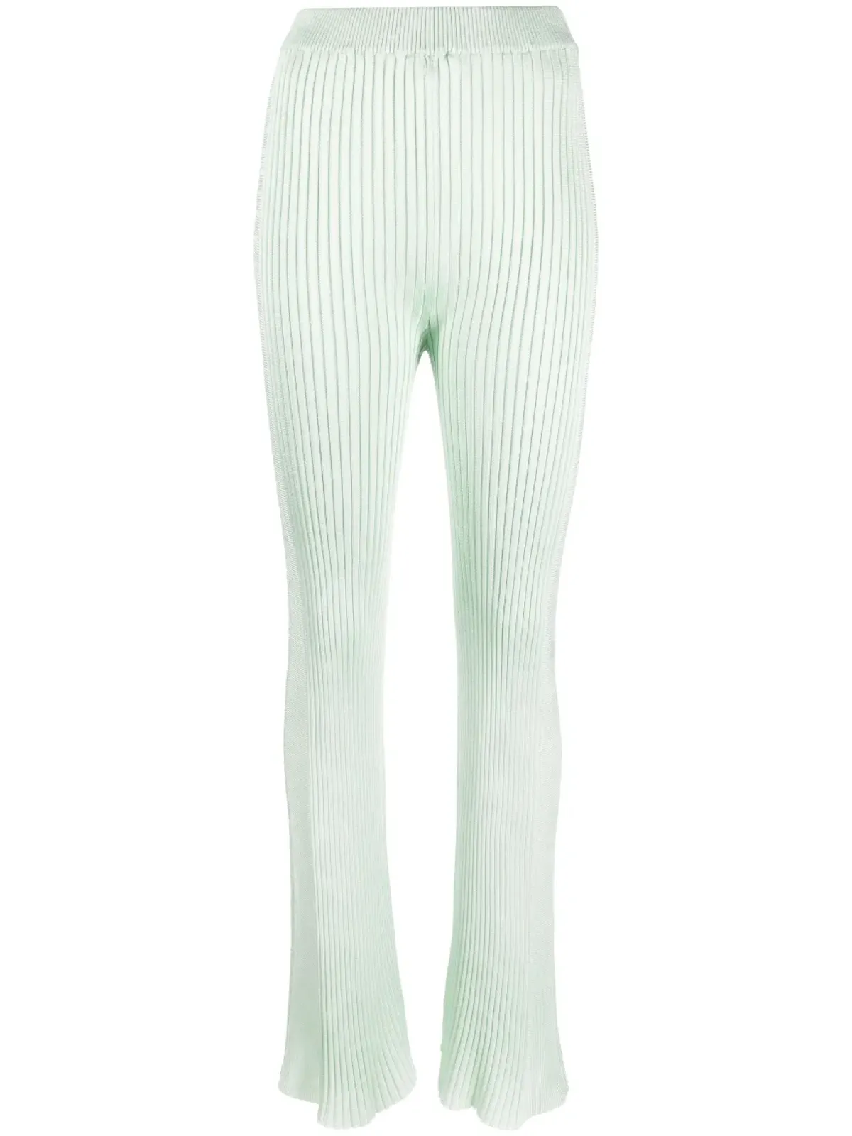 Jil Sander グリーンの全プリーツフレアパンツ - 画像1
