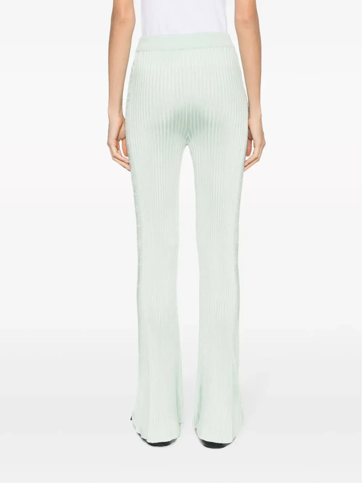 Jil Sander グリーンの全プリーツフレアパンツ - 画像4