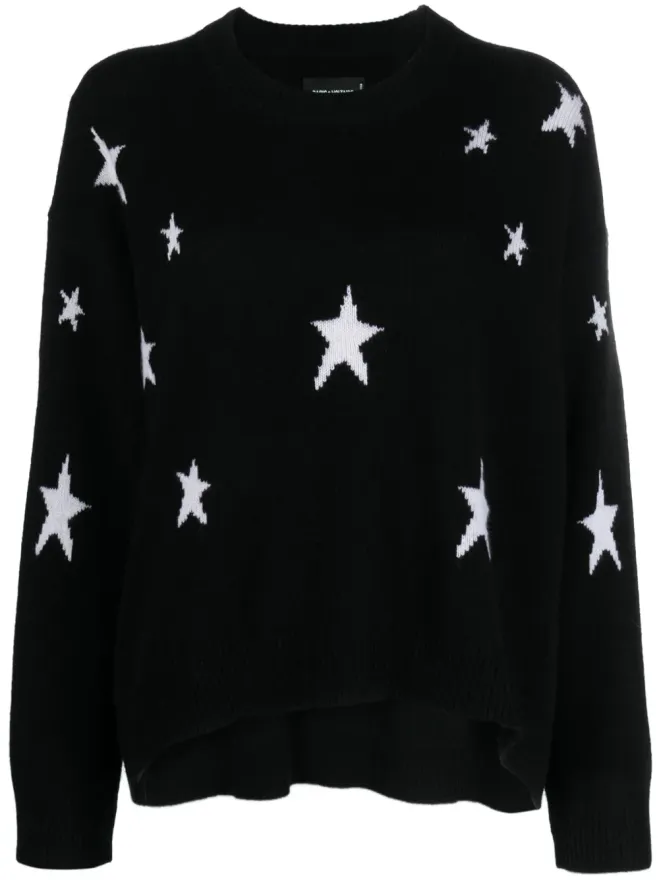 Zadig&Voltaire Zadig&Voltaire Markus star-print cashmere jumper - Blackの商品画像