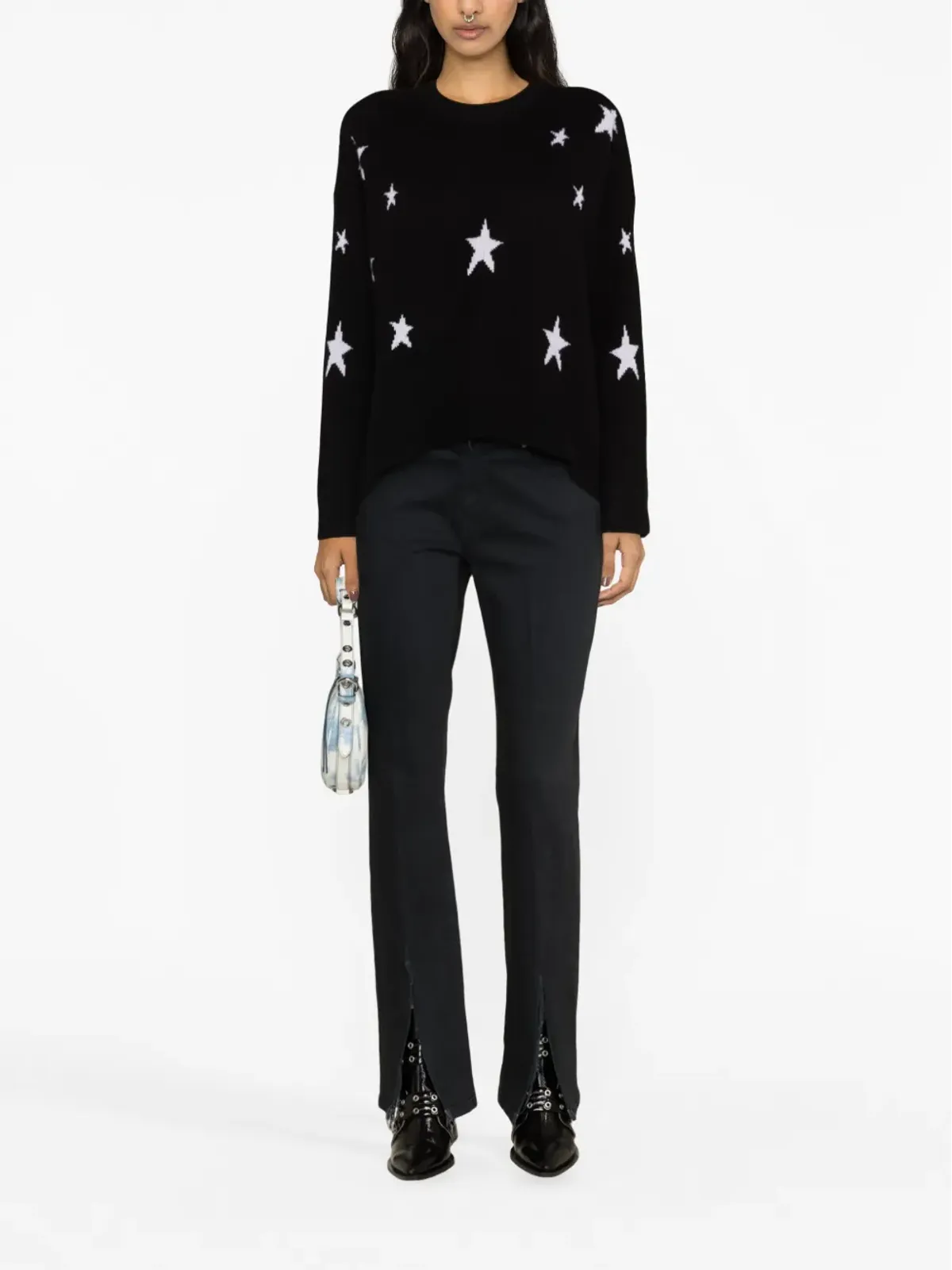 Zadig&Voltaire Markus star-print cashmere jumper - Black - 画像2