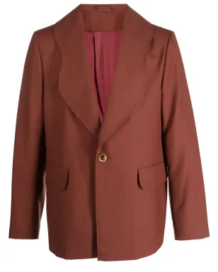Séfr scallop-lapels single-breasted blazer - Orange - サムネイル1