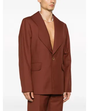 Séfr scallop-lapels single-breasted blazer - Orange - サムネイル3