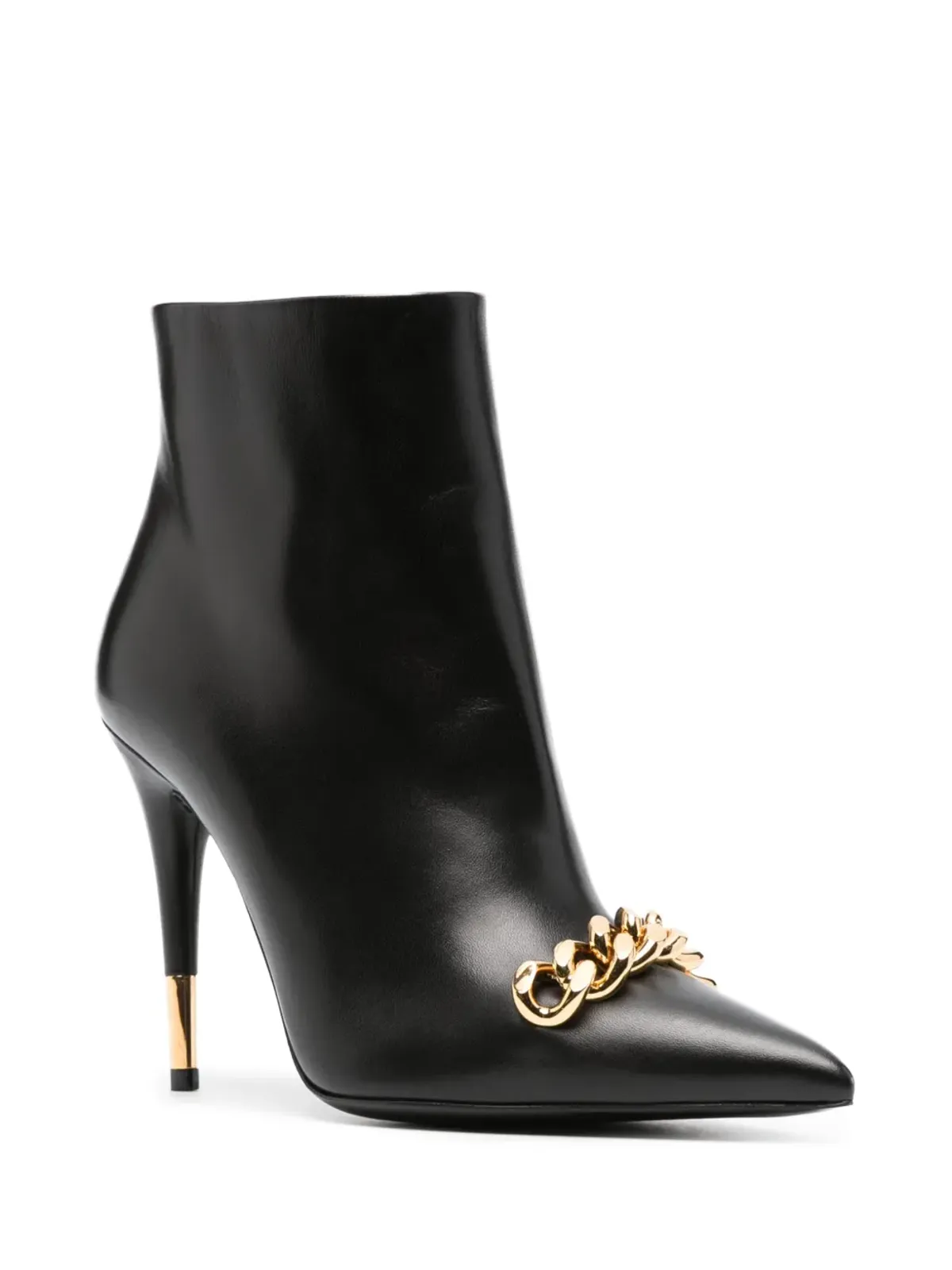 TOM FORD チェーンディテール レザー アンクルブーツ - ブラック - 画像2