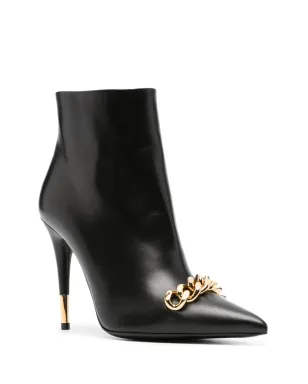 TOM FORD チェーンディテール レザー アンクルブーツ - ブラック - サムネイル2