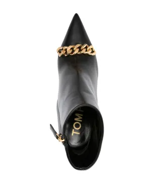 TOM FORD チェーンディテール レザー アンクルブーツ - ブラック - サムネイル4