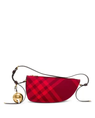 Burberry ミニ Shield チェック柄 ショルダーバッグ - レッド - サムネイル1