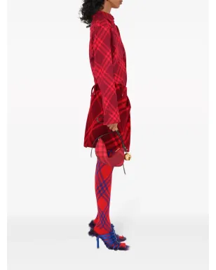 Burberry ミニ Shield チェック柄 ショルダーバッグ - レッド - サムネイル2