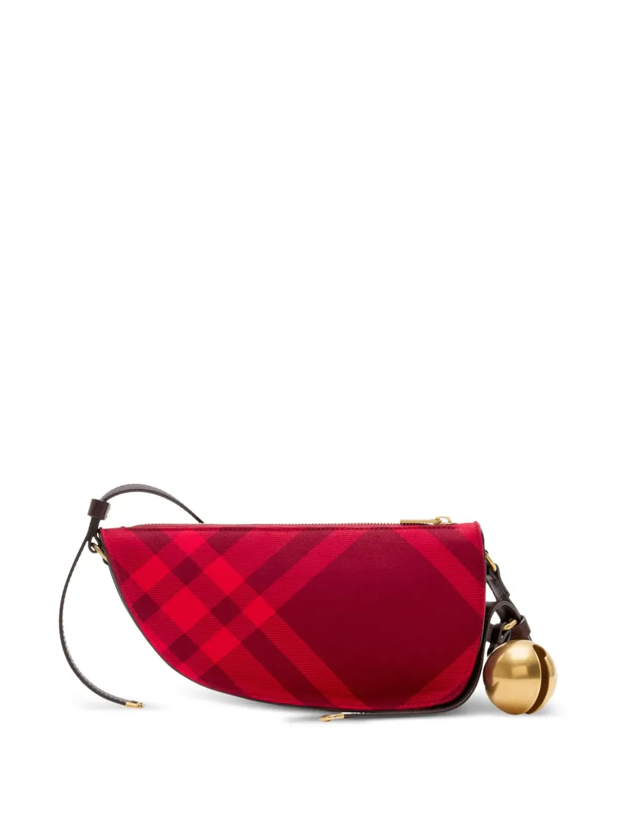 Burberry ミニ Shield チェック柄 ショルダーバッグ - レッド - 画像3