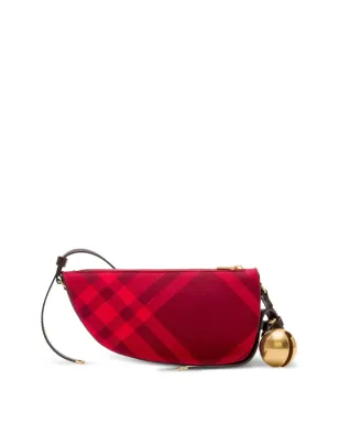 Burberry ミニ Shield チェック柄 ショルダーバッグ - レッド - サムネイル3