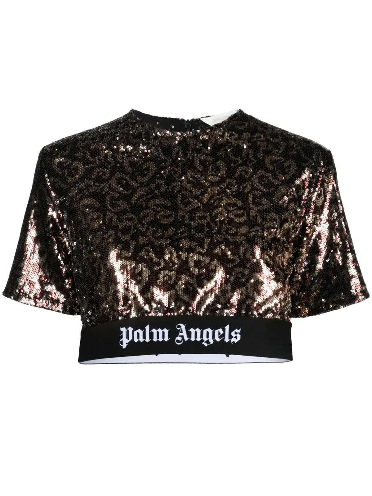 Palm Angels スパンコール装飾のクロップトップ ブラウン - 画像1
