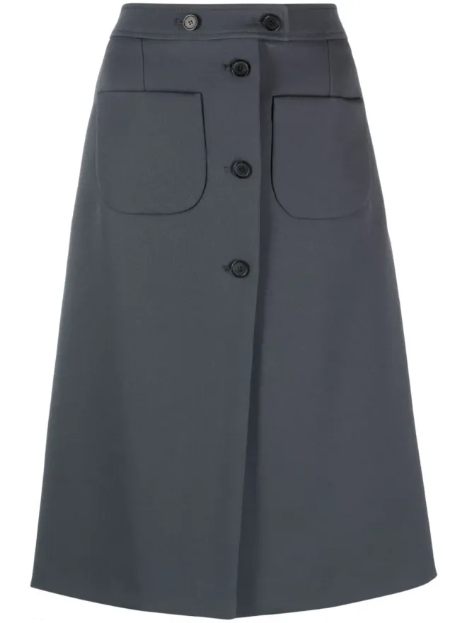 Courrèges Courrèges Aライン コットン ミディスカート - グレーの商品画像