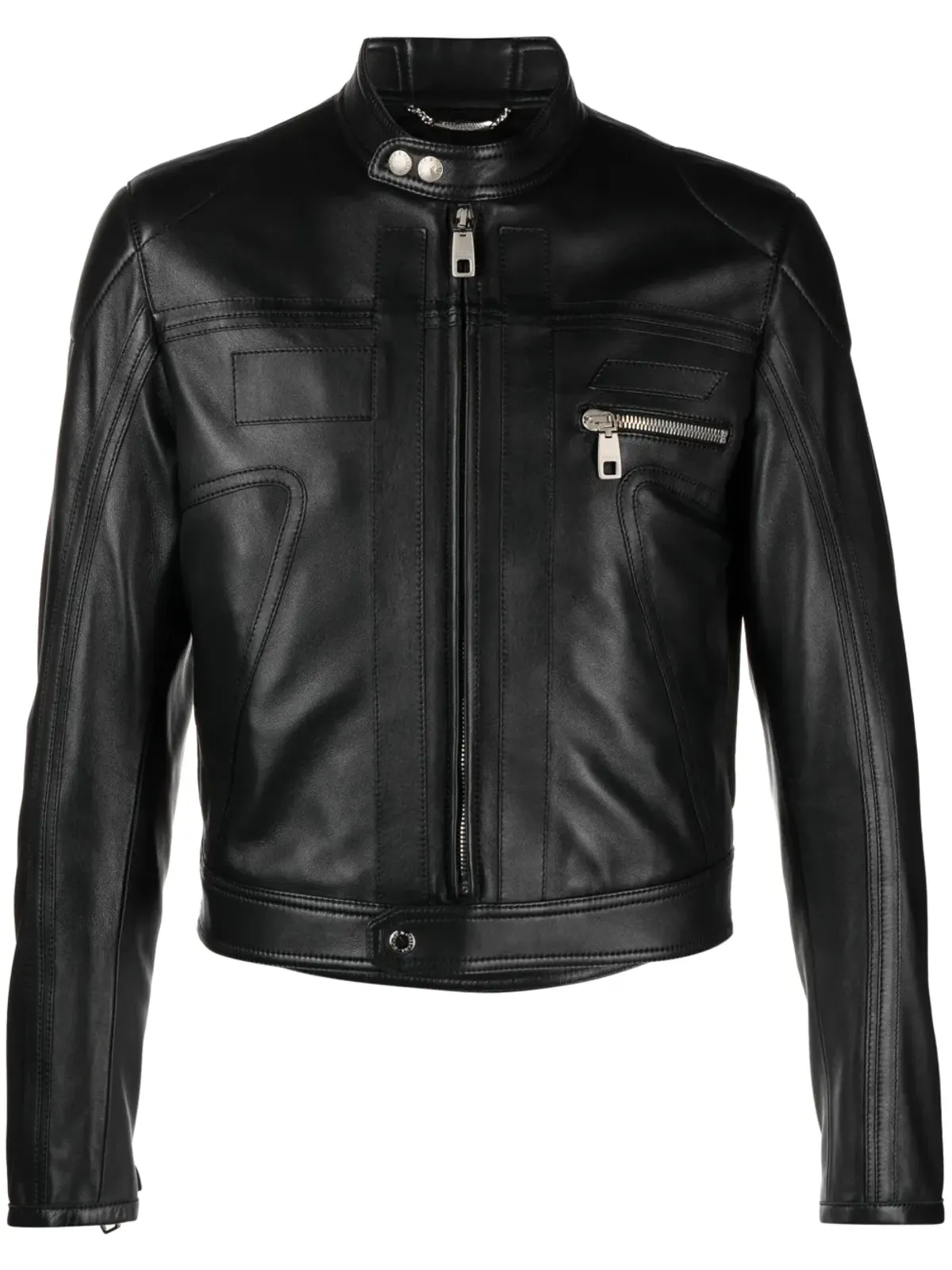 Dolce & Gabbana ジップアップ レザー バイカージャケット - ブラック - 画像1