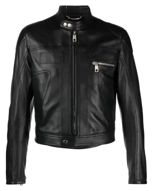 Dolce & Gabbana ジップアップ レザー バイカージャケット - ブラック - サムネイル1