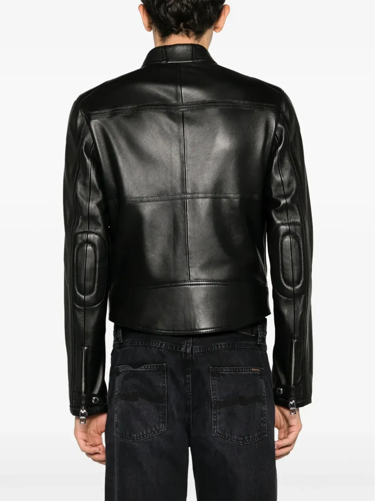 Dolce & Gabbana ジップアップ レザー バイカージャケット - ブラック - 画像4
