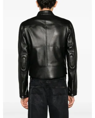Dolce & Gabbana ジップアップ レザー バイカージャケット - ブラック - サムネイル4