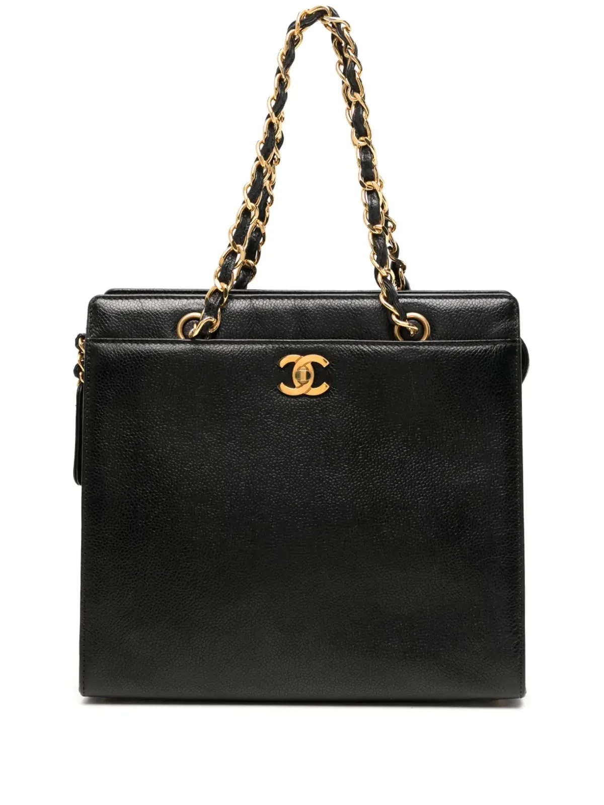 CHANEL ビンテージ CCターンロック ハンドバッグ ブラック - 画像1