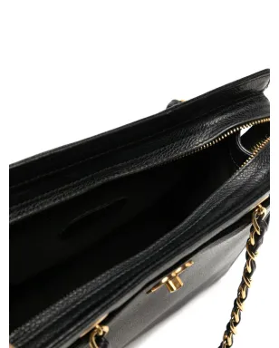CHANEL ビンテージ CCターンロック ハンドバッグ ブラック - サムネイル5