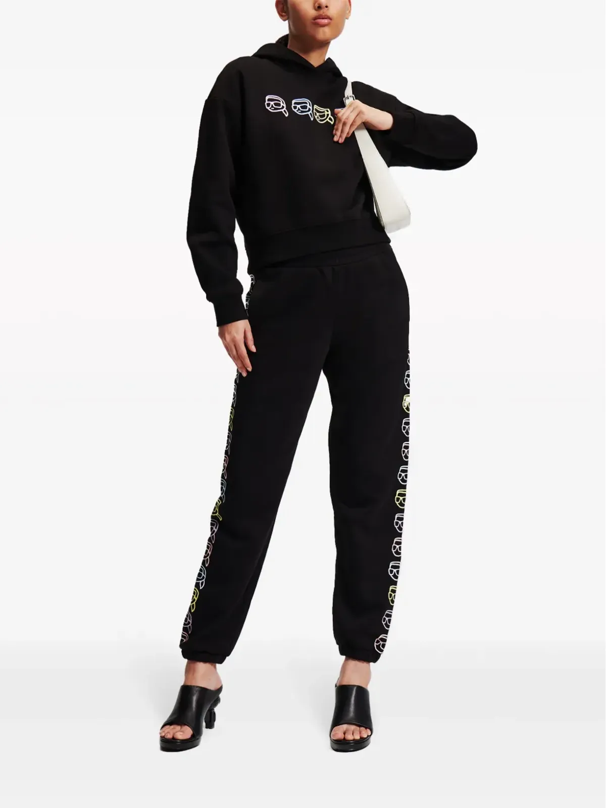 Karl Lagerfeld Ikon Outline オーガニックコットン フーディ - ブラック - 画像2