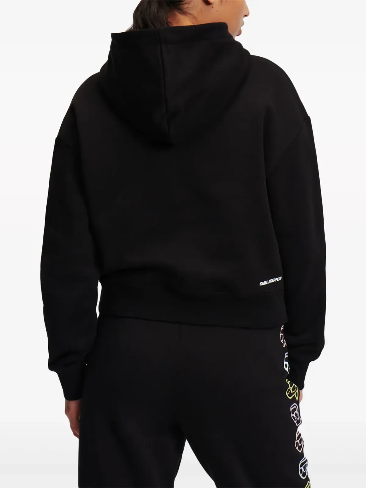 Karl Lagerfeld Ikon Outline オーガニックコットン フーディ - ブラック - 画像4