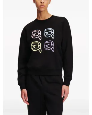 Karl Lagerfeld Ikon Outline オーガニックコットン製スウェットシャツ ブラック - サムネイル3