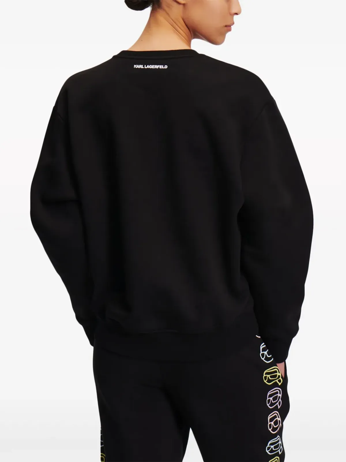 Karl Lagerfeld Ikon Outline オーガニックコットン製スウェットシャツ ブラック - 画像4