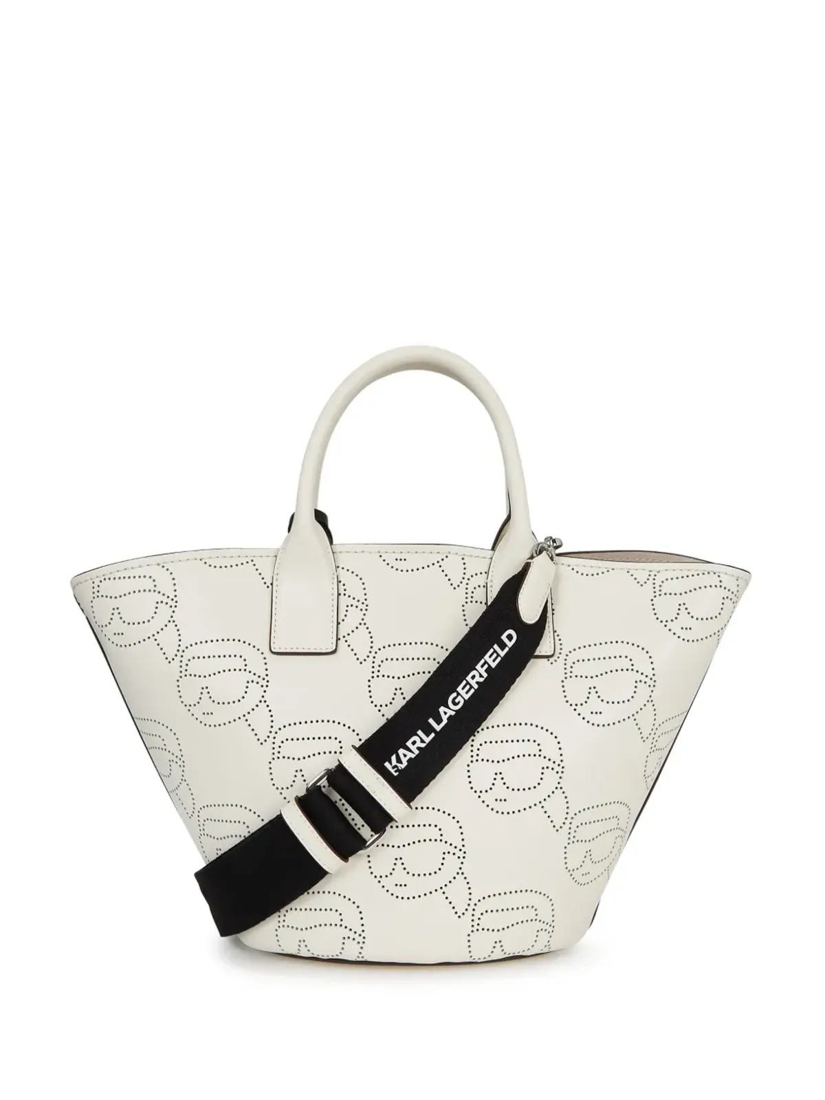 Karl Lagerfeld Ikon パーフォレーテッド レザー トートバッグ - ホワイト - 画像3