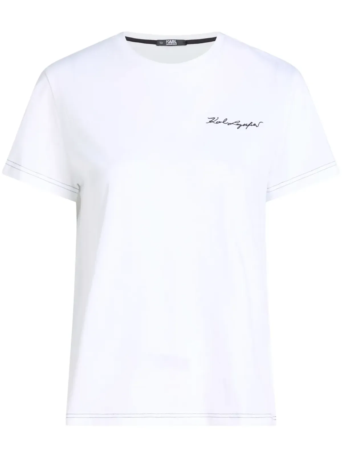 Karl Lagerfeld Karl Signature クルーネック コットンTシャツ - 画像1
