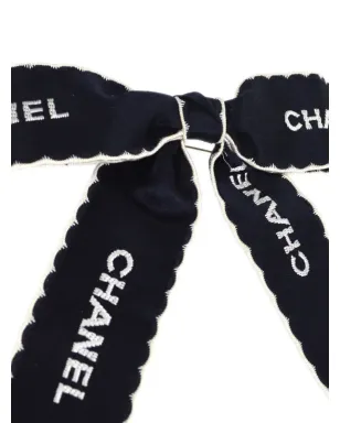CHANEL ビンテージ 1994 ロゴ刺繍 リボン ブローチ - サムネイル2