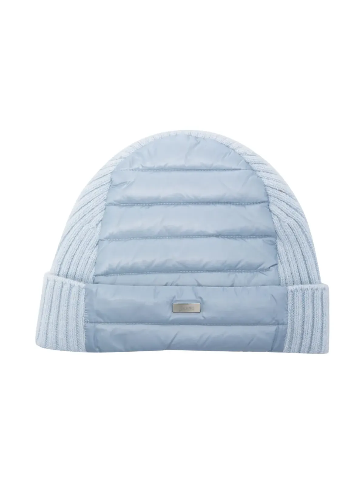 Herno Kids quilted knitted panelled beanie - Blue - 画像1