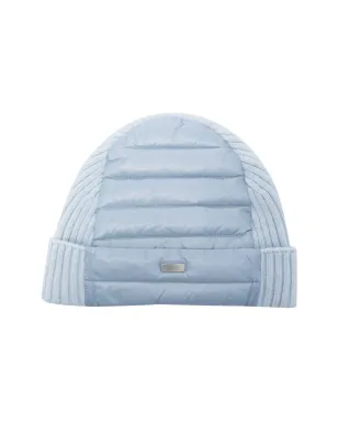 Herno Kids quilted knitted panelled beanie - Blue - サムネイル1